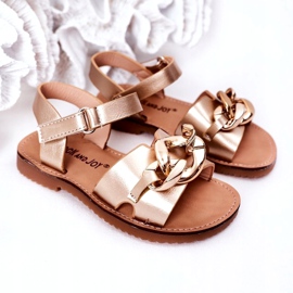 FR1 Children's Sandals With A Chain Golden Buffy 1