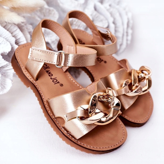 FR1 Children's Sandals With A Chain Golden Buffy 2