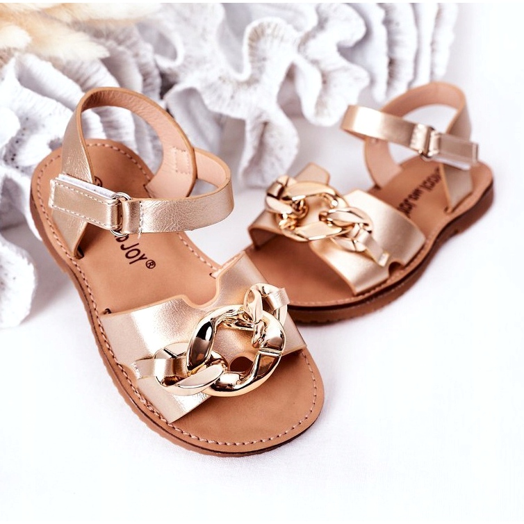 FR1 Children's Sandals With A Chain Golden Buffy 4