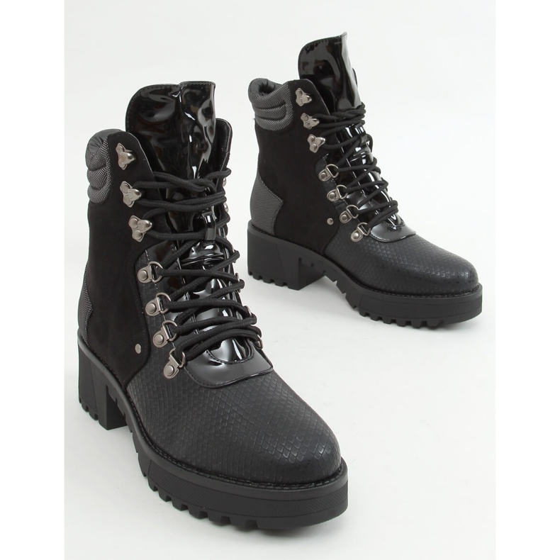 Black lace-up boots DF3712 Black 1