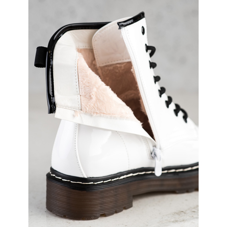 SHELOVET White Workers Boots With Fur 1