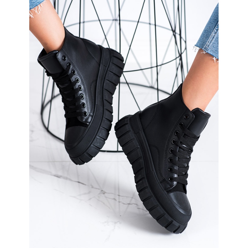 SHELOVET Sneakers With Eco Leather On The Platform black 2