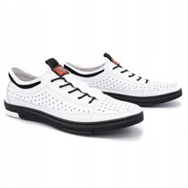 Polbut Men's leather summer shoes K22 white 2