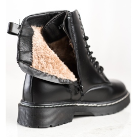 SHELOVET Fashionable lace-up boots black 1