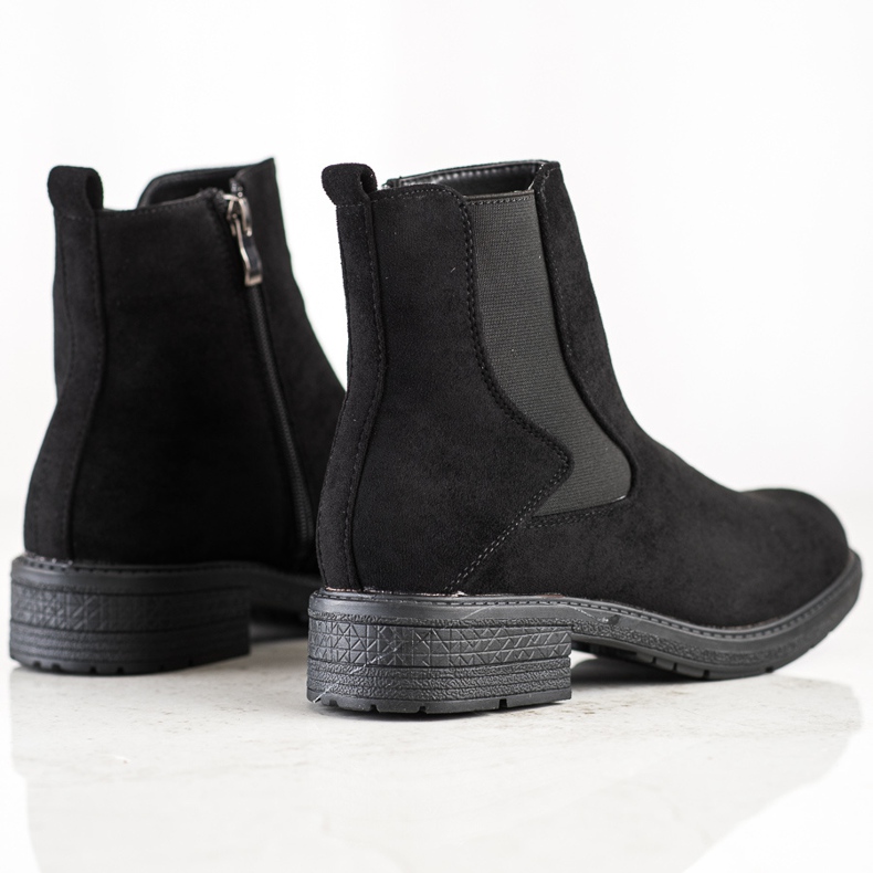 SHELOVET Black suede boots 1