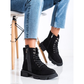 Cm Paris Black Trappers With Decorative Zipper 2