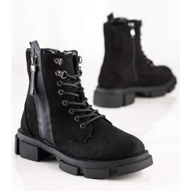 Cm Paris Black Trappers With Decorative Zipper 1