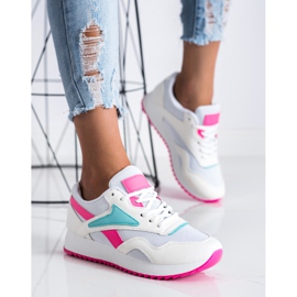 SHELOVET White Sport Shoes On The Platform pink 1