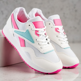 SHELOVET White Sport Shoes On The Platform pink 2