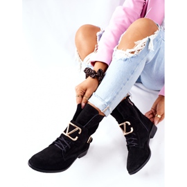 Women's Suede Black Boots Nicole 2676 1