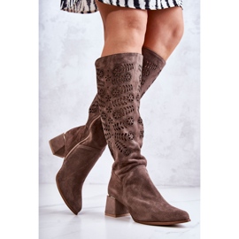 Lewski Shoes Suede Lewski Boots Openwork Brown Romena 1