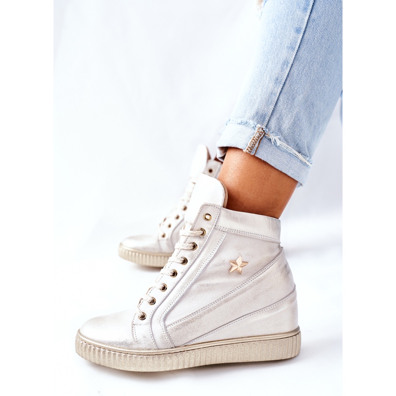 Lewski Shoes Women's Sport Leather Shoes Lewski Golden 3079 1