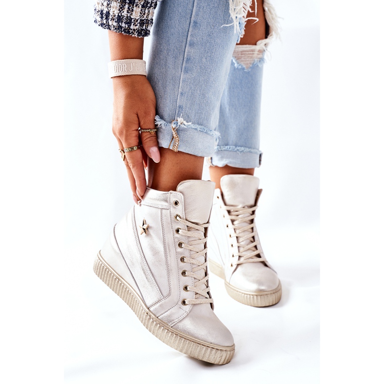 Lewski Shoes Women's Sport Leather Shoes Lewski Golden 3079 2