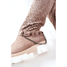 Lewski Shoes Women's Leather Boots Lewski Cappuccino Suede 2866 brown 1