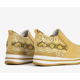 Mustard sneakers on the Infinitale wedge yellow 1