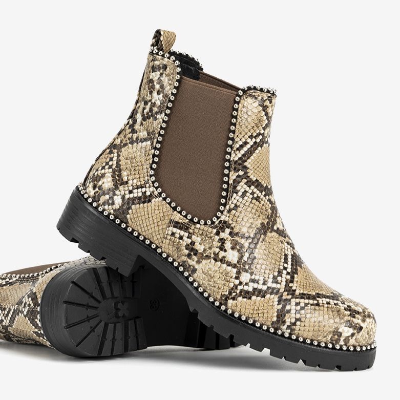 snakeskin pattern boots