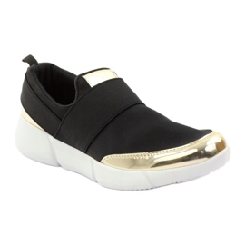 McKey Black gold sports softshell shoes yellow 1