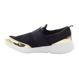 McKey Black gold sports softshell shoes yellow 2