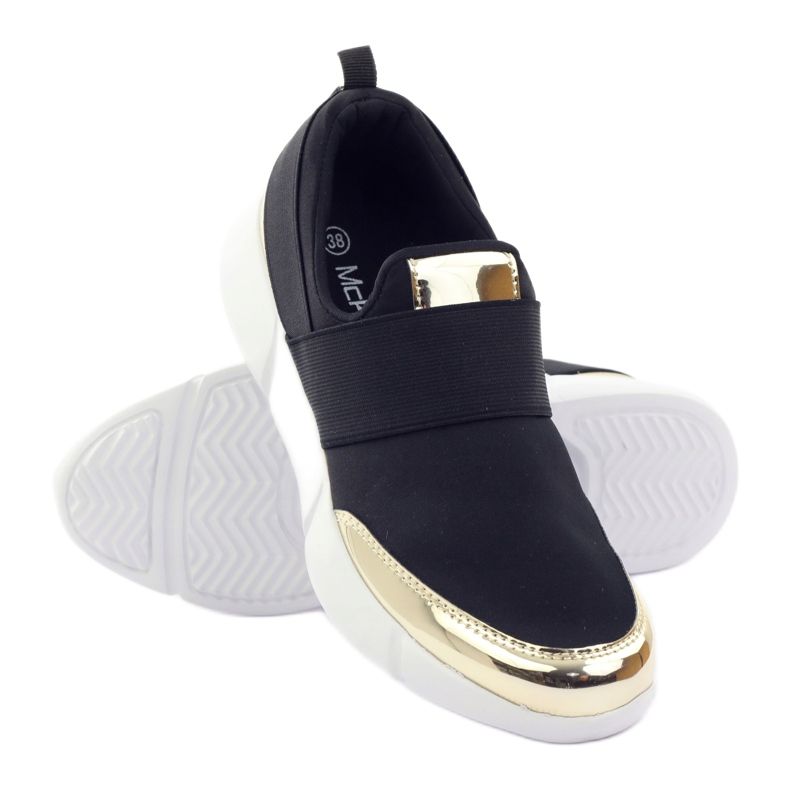 McKey Black gold sports softshell shoes yellow 3