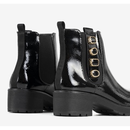 Black patent leather ankle boots from Ripple 1