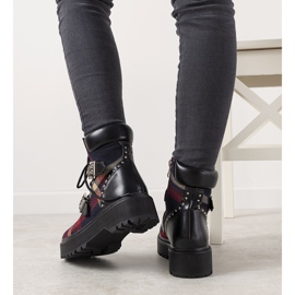 Black women's checkered boots from Vevien 1