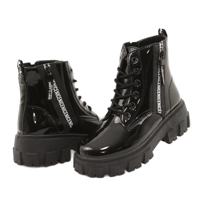 News Lacquered Workers Timberki 21BT26-4266 Black 4