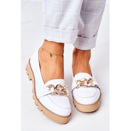 Leather loafers Lewski Shoes 3040 White 4