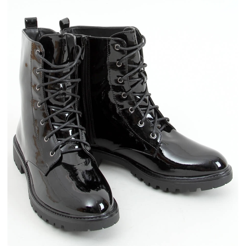 Black lacquered boots S1AX8039-38 Black 1