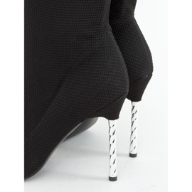 Black over-the-knee boots on a high heel sock TM032 Black 1