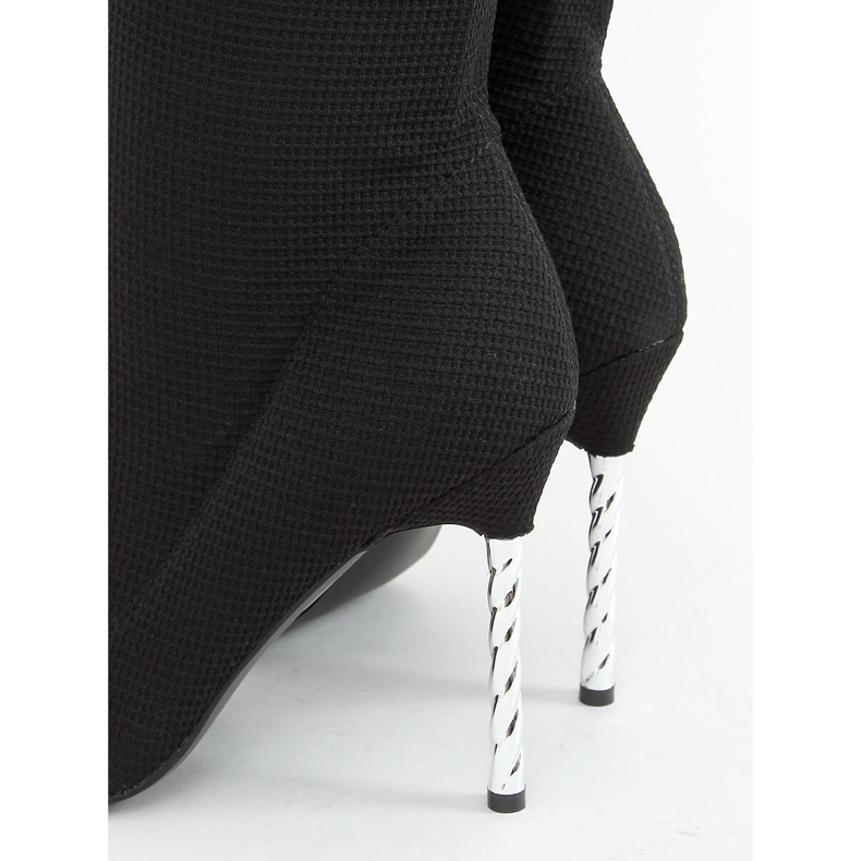Black over-the-knee boots on a high heel sock TM032 Black 1