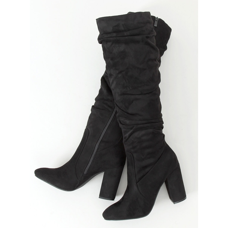Black classic high heels boots W18005 Black 1