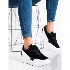 SHELOVET Black Suede Sneakers 2