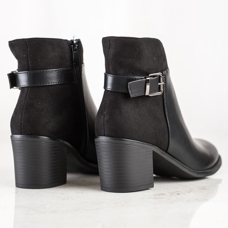 SHELOVET Black Booties On A Post 1