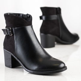 SHELOVET Black Booties On A Post 2