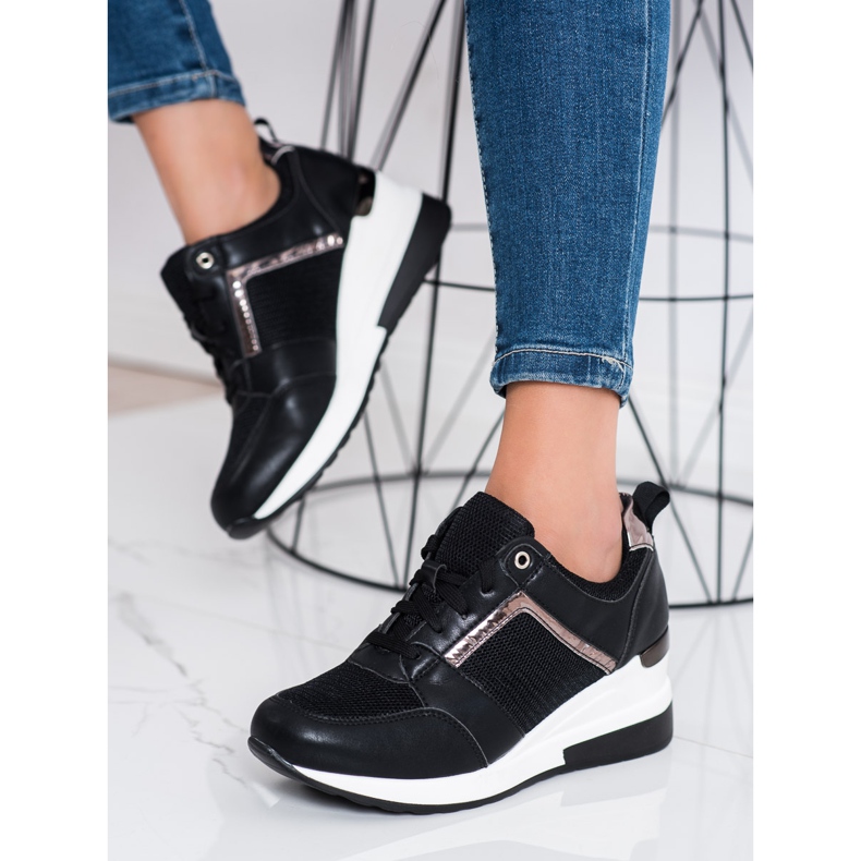 Sweet Shoes Wedge Sneakers With Mesh black 1