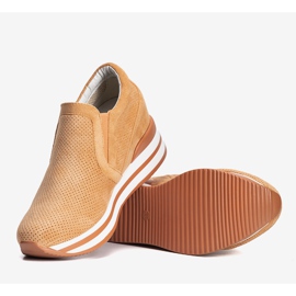 Orange wedge sneakers from Mina 1