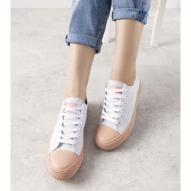 Senor women's white and pink sneakers 1