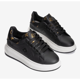 Black sneakers with stylish Montanez patterns 1