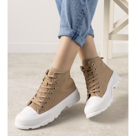 Sanabria women's beige sneakers 1