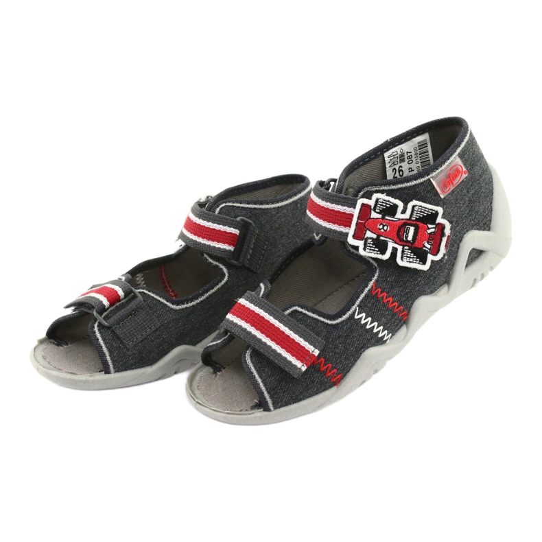 Befado children's shoes 250P087 red grey 4 Befado children's shoes 250P087 red grey 4