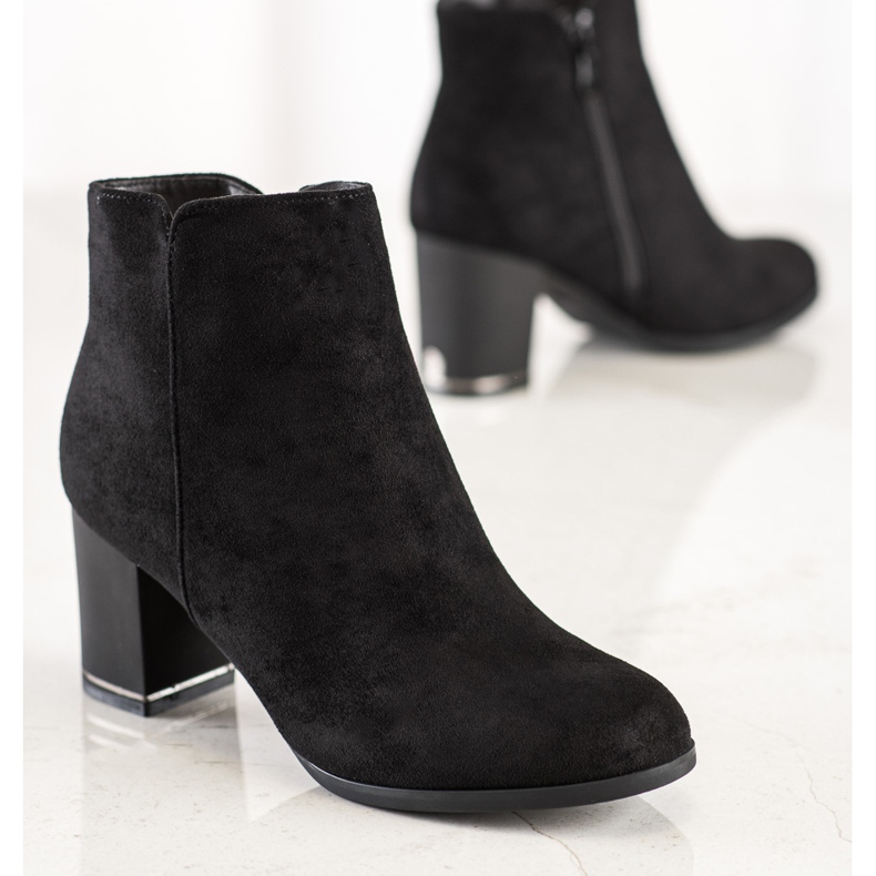 Janessa Suede Booties With Mat Heel black 1