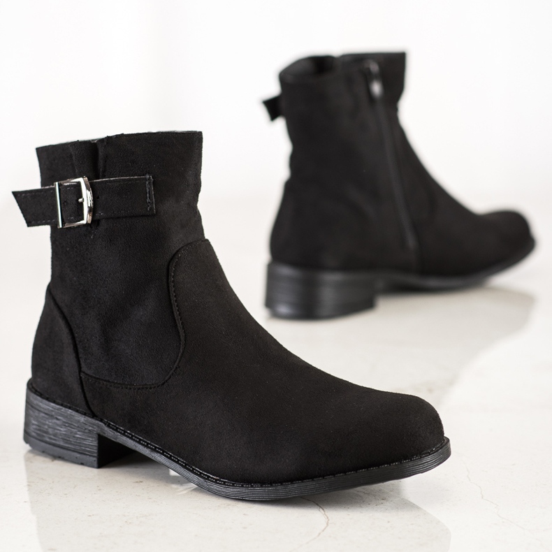 SHELOVET Casual Suede Booties black 1