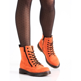 SHELOVET Orange Trappers With Decorative Zipper 2