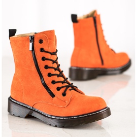 SHELOVET Orange Trappers With Decorative Zipper 1