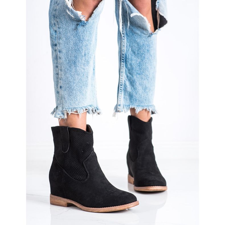 SHELOVET Cowboy boots on a wedge black 2
