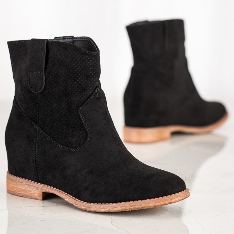 SHELOVET Cowboy boots on a wedge black 1