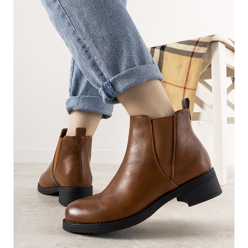 Guliet women's flat camel boots brown 1