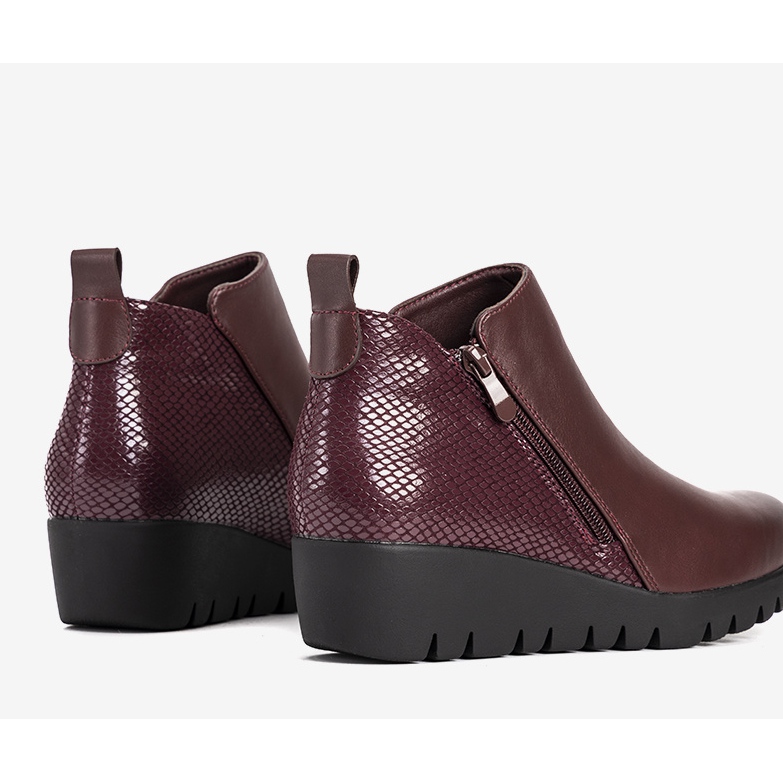 Maroon boots on a delicate wedge Enrica red multicolored 1