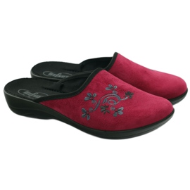 Befado women's shoes 552D004 burgundy slippers red multicolored 4