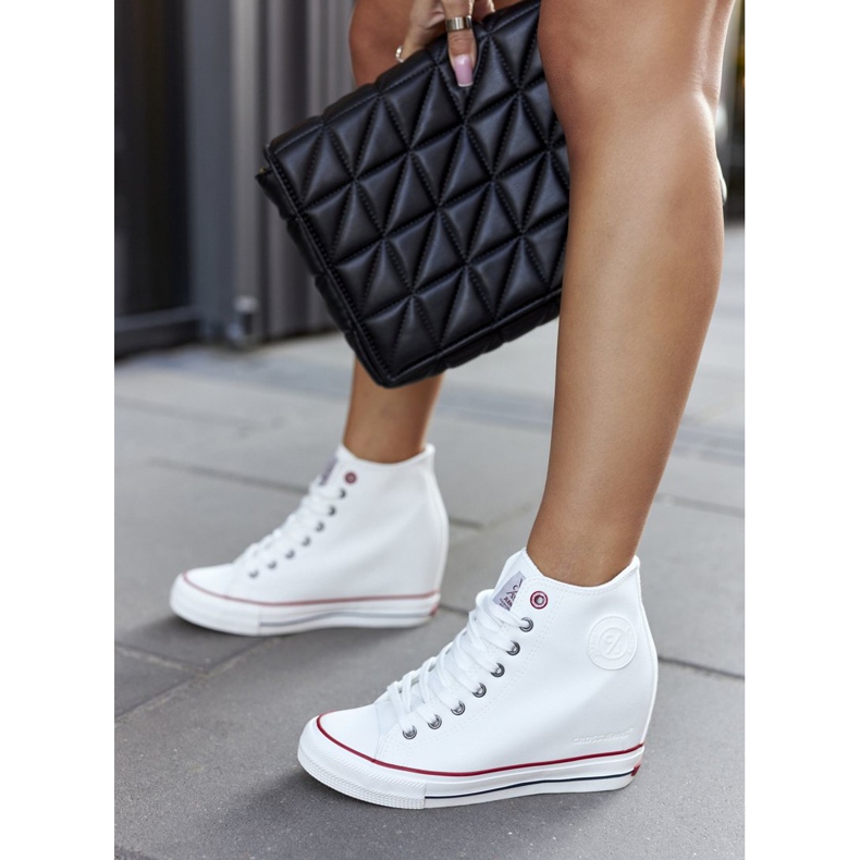 Leather Sneakers On Wedge Cross Jeans II2R4024 White 2 Leather Sneakers On Wedge Cross Jeans II2R4024 White 2